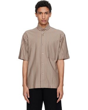 Homme Plissé Issey Miyake Stripe Jersey Shirt - Grey