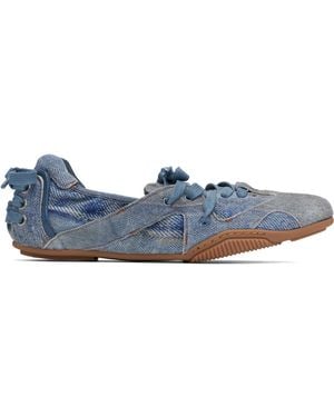 Acne Studios Baskets Bleues À Motif De Denim Trompe L'Œil