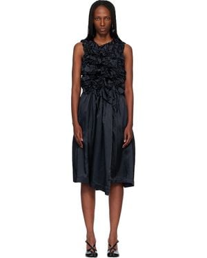 Comme des Garçons Satin Thin Garment Dyed Midi Dress - Black