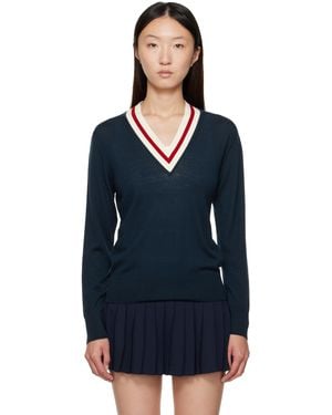 Sporty & Rich 'Src' Minimalist V-Neck Jumper - Black