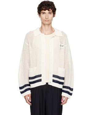 KENZO Off- Paris Polo Collar Cardigan - White