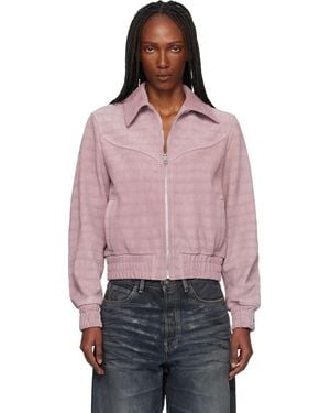 Amiri Western Croc Suede Jacket - Red