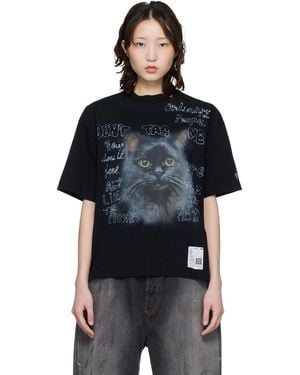 Maison Mihara Yasuhiro Cat Printed T-Shirt - Black