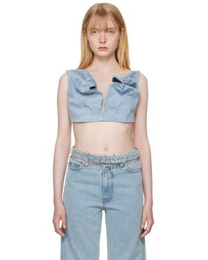 Y. Project Scrunched Denim Bralette - Blue