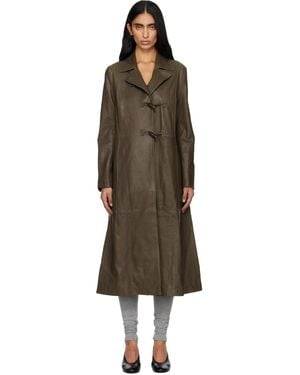 Paloma Wool Khaki Nolan Leather Coat - Black