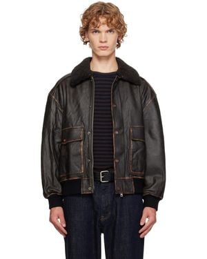 DUNST Detachable A-2 Leather Jacket - Black