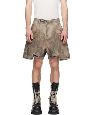 Rick Owens Temple Denim Stefan Cargo Shorts - Multicolour