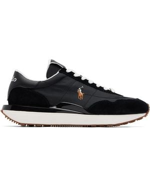 Polo Ralph Lauren Train 89 Suede & Mesh Trainers - Black