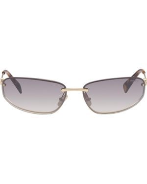 Miu Miu Rimless Metal Oval Sunglasses - Grey