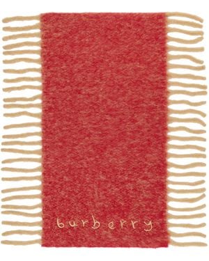 Burberry Alpaca Wool Blend Happy Scarf - Red