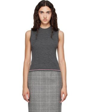 Thom Browne Merino Wool Rwb Stripe Tank Top - Gray