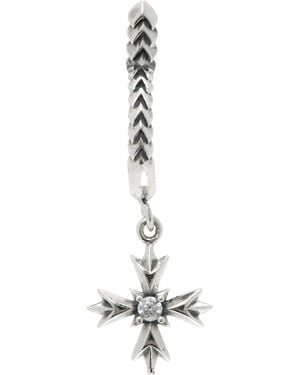 Emanuele Bicocchi Crest Crystal Hoop Single Earring - Black