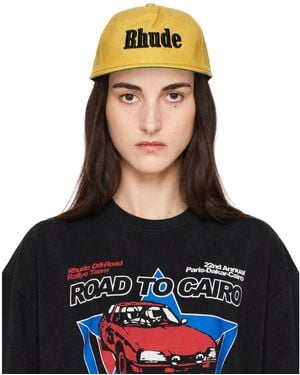 Rhude Logo Leather Cap - Blue