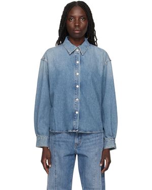 Agolde ブルー Aiden High Low デニムシャツ