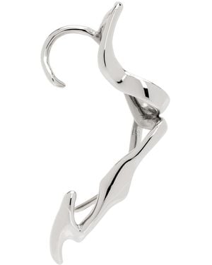 Vitaly Recycled Stainless Steel Cobra Ear Cuff - White