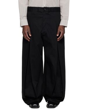 SAGE NATION Box Pleat Trousers - Black