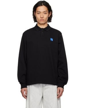 Adererror ブラック Sig; Trs Tag Ls 04 ポロシャツ