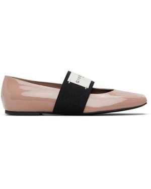 Givenchy Sliced Square Patent Leather Ballerina Flats - Black