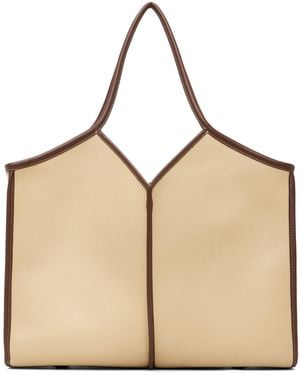 Hereu Calella Squared Medium Leather Tote - Natural