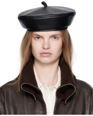 Ruslan Baginskiy Leather Beret - Black