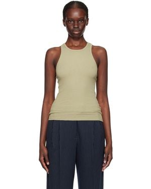 Rag & Bone Khaki 'the Essential Rib' Tank Top - Black