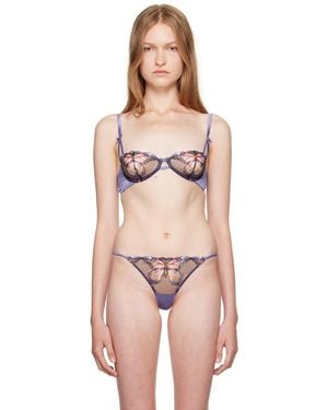 Fleur du Mal パープル Butterfly Embroidery バルコネットブラ - ピンク