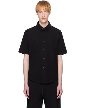 Lady White Co. S/S Piqué Button Down Shirt - Black
