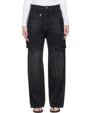 ANDERSSON BELL Raptor Layered Wide-Leg Jeans - Black