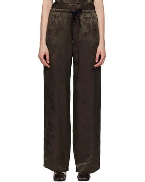 MM6 by Maison Margiela Khaki & Burgundy Jacquard Trousers - Black