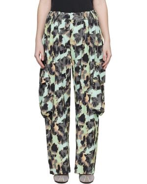 Collina Strada Pleated Cargo Trousers - Black
