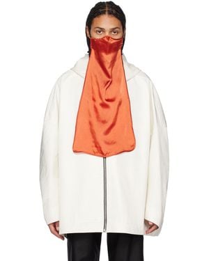 Rick Owens Orange Long Face Mask - White