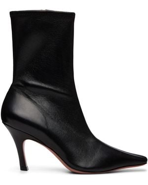 AMINA MUADDI Bottes Jamie 80 Noires À Col Élastique