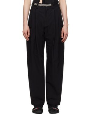 Hyein Seo Wide Beaded Belt Pants - Black