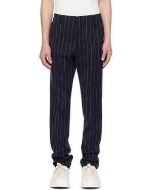 Ami Paris Navy Cigarette Fit Pants - Blue