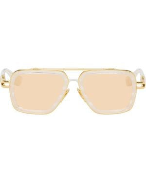 Dita Eyewear Lunettes De Soleil Lxn-Evo Doré Et Blanc - Noir