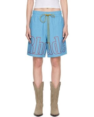 Rhude Logo Track Shorts - Blue