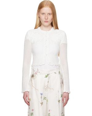 Erdem オフホワイト 長袖 カーディガン