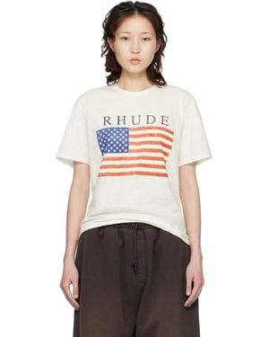 Rhude Off- Usa Flag Slub T-Shirt - Black