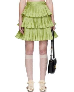 Valentino Taffetas Midi Skirt - Green