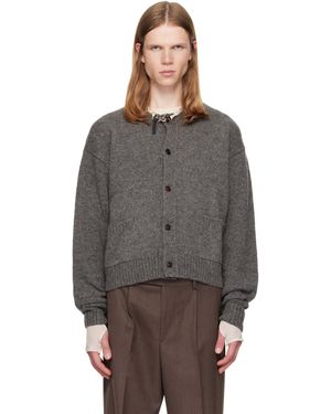 Tonywack Shetland Wool Raw Cardigan - Grey
