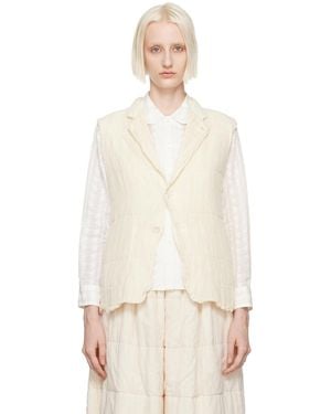 Tao Comme Des Garçons Off- Notched Lapel Vest - Natural
