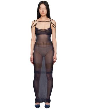 Jacquemus Le Papierコレクション ネイビー La Robe Sognu マキシドレス - ブラック