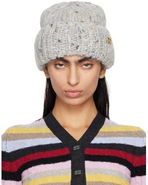 GANNI Paloma Melange 921 ニット帽 Paloma Melange Grey Chunky Handknit Beanie | GANNI IT