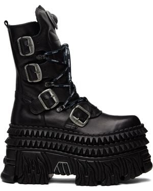 Vetements New Rock Edition Lace Up Boots - Black
