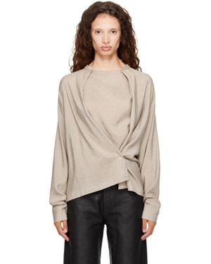 Lemaire Taupe Twisted Blouse - Natural