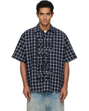 Rhude Chemise Bleu Marine À Logo Central Et À Boutons