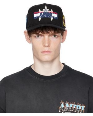 Amiri Station Patch Trucker Cap - Black