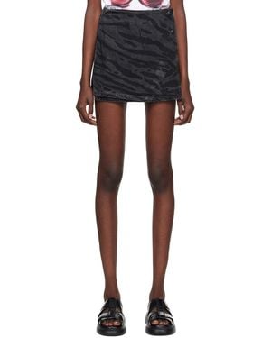 Ganni Lazer Denim Miniskirt - Black