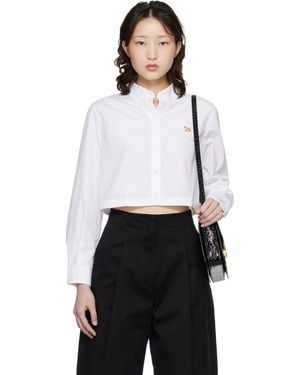 Maison Kitsuné Baby Fox Cropped Shirt - White