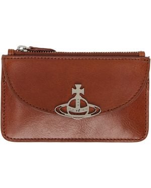 Vivienne Westwood Tan Half Moon Card Holder - Brown